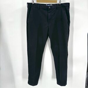 IZOD Pants Men’s 38x32 Black Slim Fit Flat Front Casual Chino READ
